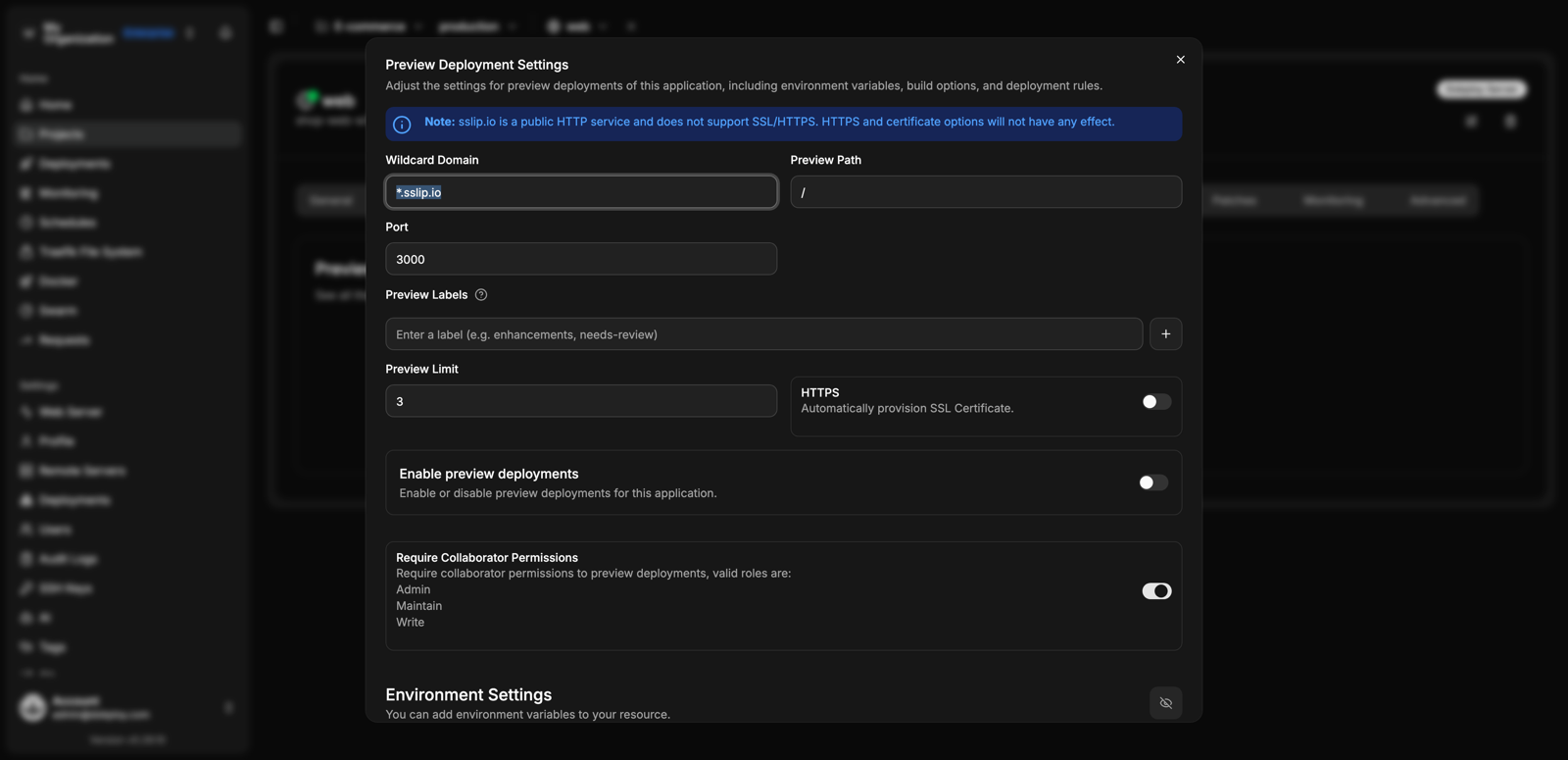 Preview deployments