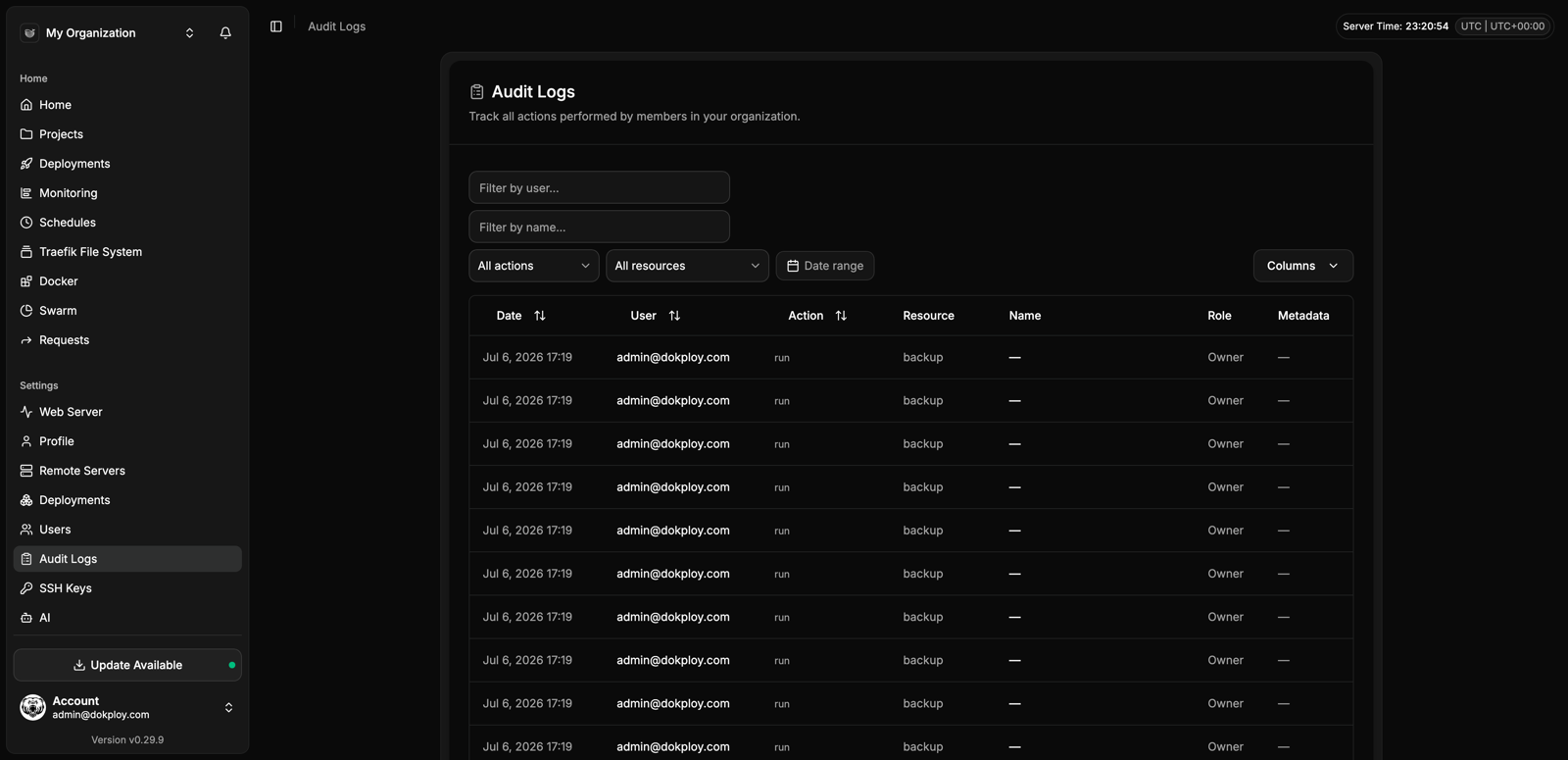 Audit logs